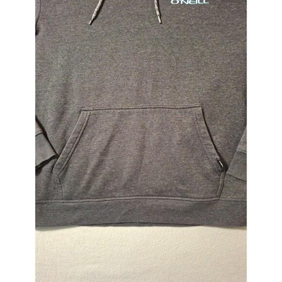 Oneill Hoodie Sweatshirt Mens Medium Gray Athletic Pullover Active Logo Beach - Picture 3 of 9